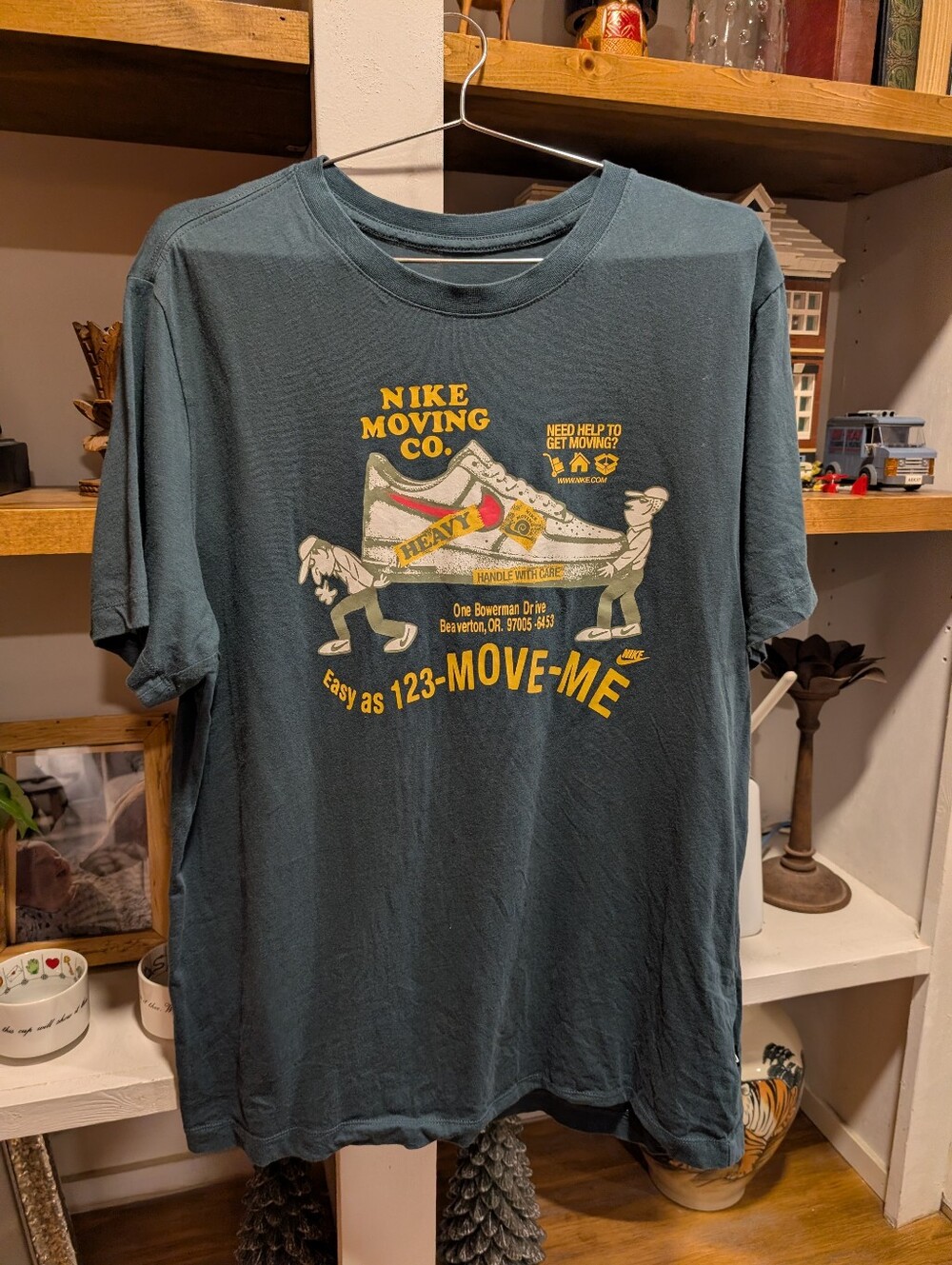 Nike Moving Company Y2K Green Ad Cotton T-shirt Size Large